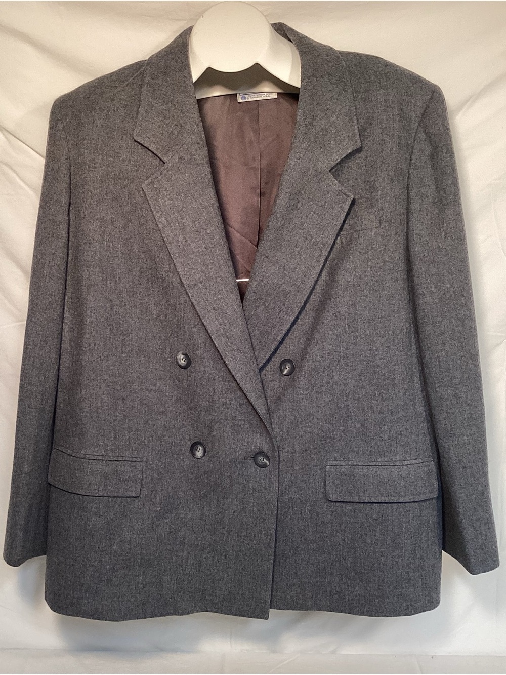 Pendleton Vintage Gray Double-Breasted Wool Blazer Jacket Women’s Size 24